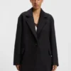 Twill-Mantel im Blazer-Stil