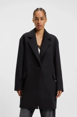 Twill-Mantel im Blazer-Stil