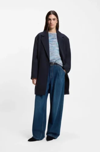 Twill-Mantel im Blazer-Stil