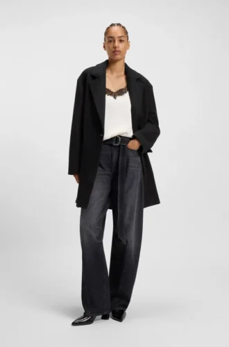 Twill-Mantel im Blazer-Stil