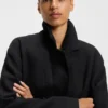 Twill-Mantel im Blazer-Stil