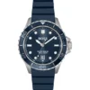 Uhr mit blauem Zifferblatt und Silikonarmband
