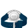 Uhr mit blauem Zifferblatt und Silikonarmband