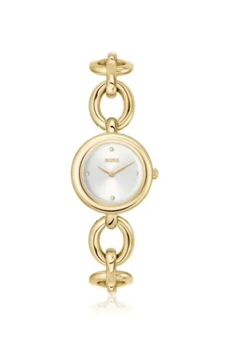 Uhr mit Ringarmband aus goldfarbenem Stahl