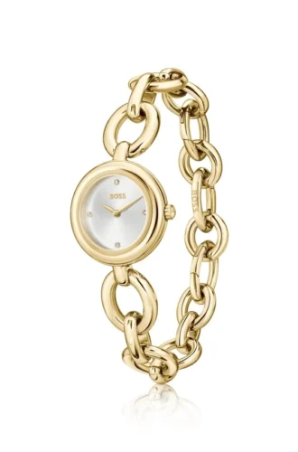 Uhr mit Ringarmband aus goldfarbenem Stahl