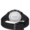 Uhr mit Silikonarmband und schwarzem Zifferblatt