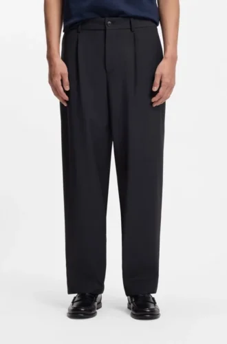 Waschbare Hose mit konischer Passform aus einer Wollmischung