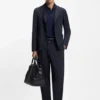 Waschbare Hose mit konischer Passform aus einer Wollmischung