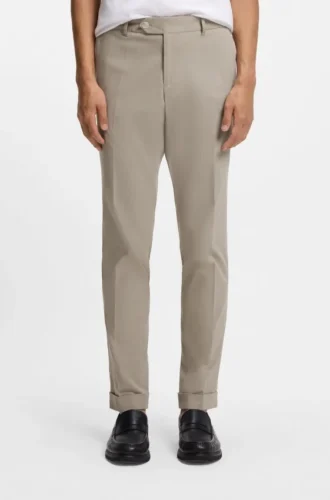 Waschbare Slim-Fit-Hose aus Stretch-Baumwolle