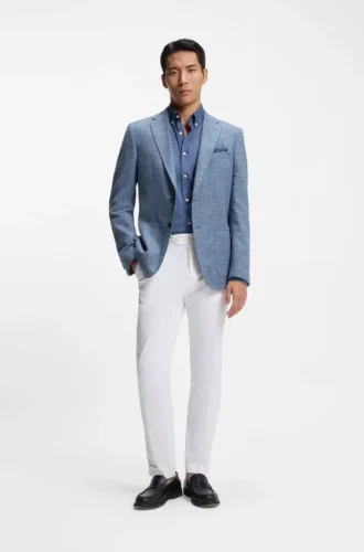 Waschbare Slim-Fit-Hose aus Stretch-Baumwolle