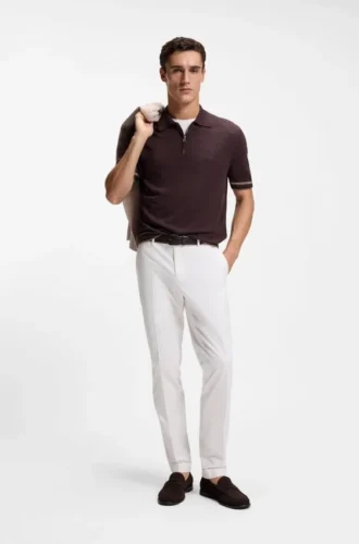Waschbare Slim-Fit-Hose aus Stretch-Baumwolle