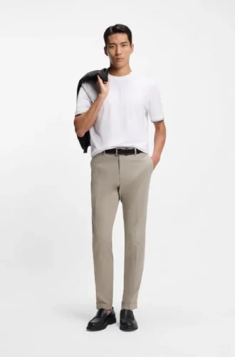 Waschbare Slim-Fit-Hose aus Stretch-Baumwolle