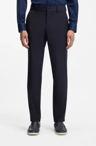Waschbare Slim-Fit-Hose aus Wollmischung
