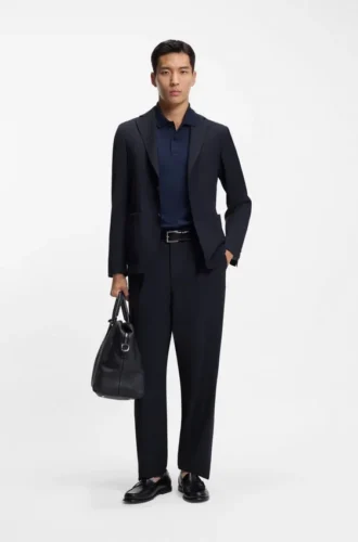 Waschbare Slim-Fit-Jacke aus Wollmischung