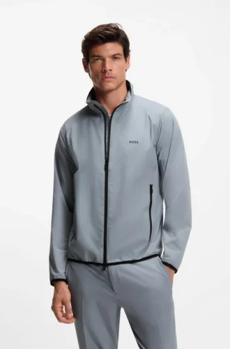 Wasserabweisende Golfjacke aus Super-Stretch-Popeline