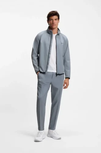 Wasserabweisende Golfjacke aus Super-Stretch-Popeline