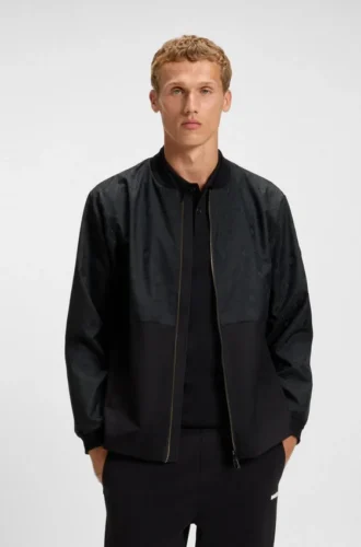 Wasserabweisende Jacke mit Double-B-Monogramm-Muster