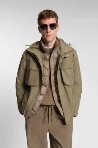 Wasserabweisende Jacke mit wattiertem Innenfutter