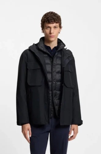 Wasserabweisende Jacke mit wattiertem Innenfutter