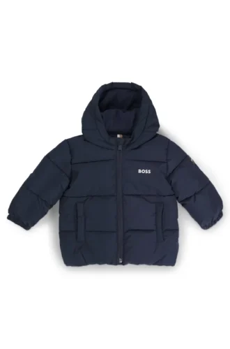 Wasserabweisende, wattierte Kinderjacke mit Logo-Print