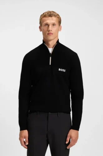 Wasserabweisender Pullover mit Reißverschluss aus einer Baumwollmischung