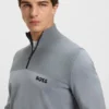 Wasserabweisender Pullover mit Reißverschluss aus einer Baumwollmischung Wasserabweisender Pullover mit Reißverschluss aus einer Baumwollmischung