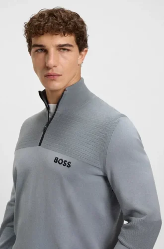Wasserabweisender Pullover mit Reißverschluss aus einer Baumwollmischung