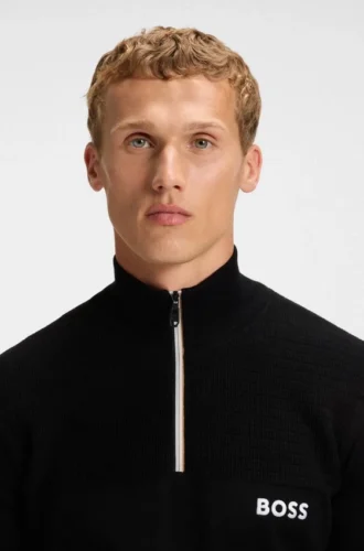 Wasserabweisender Pullover mit Reißverschluss aus einer Baumwollmischung