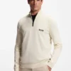 Wasserabweisender Pullover mit Reißverschlusskragen aus einer Baumwollmischung