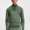 Wasserabweisender Pullover mit Reißverschlusskragen aus einer Baumwollmischung