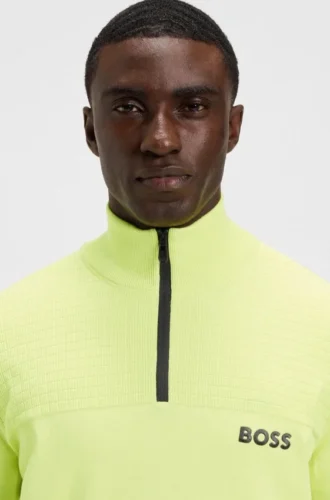Wasserabweisender Pullover mit Reißverschlusskragen aus einer Baumwollmischung