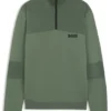 Wasserabweisender Pullover mit Reißverschlusskragen aus einer Baumwollmischung