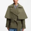 Wasserabweisender Trenchcoat mit Gürtel