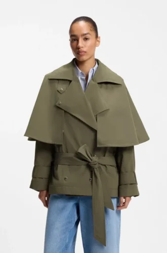 Wasserabweisender Trenchcoat mit Gürtel