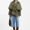 Wasserabweisender Trenchcoat mit Gürtel