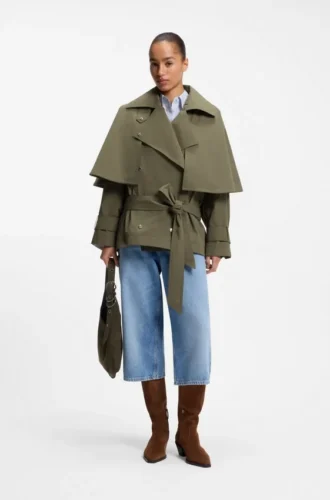 Wasserabweisender Trenchcoat mit Gürtel