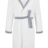Weißer Morgenmantel aus Baumwollsamt mit gesticktem Logo Weißer Morgenmantel aus Baumwollsamt mit gesticktem Logo