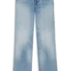 Weit geschnittene Jeans aus blauem Stretch-Denim