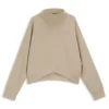 Weit geschnittenes Sweatshirt mit drapiertem Trichterkragen