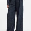 Weithose aus Stretch-Tweed