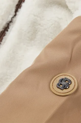 Wendbare Kapuzenjacke für Kinder aus Twill und Sherpa-Fleece