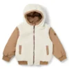Wendbare Kapuzenjacke für Kinder aus Twill und Sherpa-Fleece