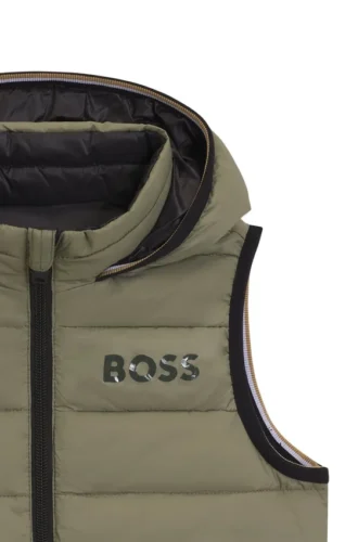 Wendbare Kinderweste mit Logo-Print und Daunenfüllung