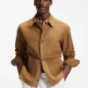 Wendbare Wildlederjacke mit kariertem Futter