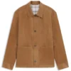 Wendbare Wildlederjacke mit kariertem Futter