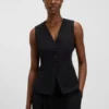 Weste in Oversize-Passform aus Stretch-Crêpe
