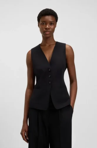 Weste in Oversize-Passform aus Stretch-Crêpe