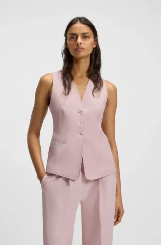 Weste in Oversize-Passform aus Stretch-Crêpe