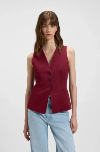 Weste in Oversize-Passform aus Stretch-Crêpe