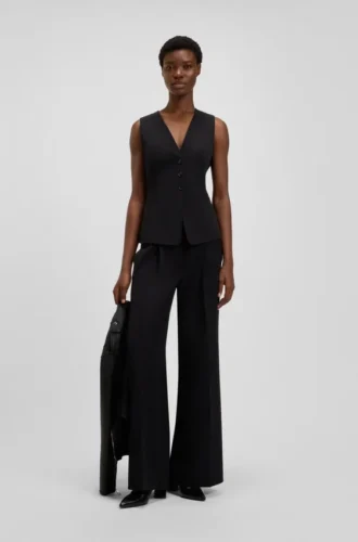 Weste in Oversize-Passform aus Stretch-Crêpe